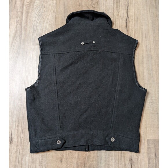 Vintage Esprit Size M Vest Black Alpaca Wool Blend Cropped Trucker Boho Chic - Picture 8 of 13